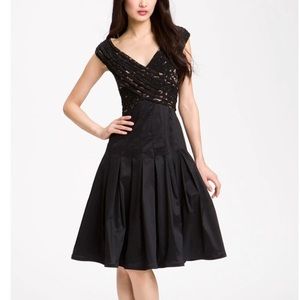 Adriana Papell Lace & Taffeta Dress